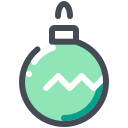 pastel color style christmas ball icon
