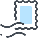 pastel color style briefmarke icon