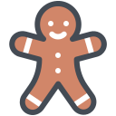 pastel color style gingerbread man icon