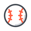 pastel color style baseball ball icon