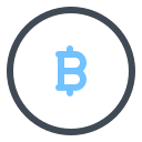 pastel color style bitcoin icon