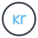 pastel color style swedish krona icon