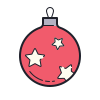 color hand drawn style christmas ball icon