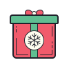 color hand drawn style christmas gift icon