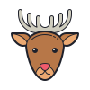 color hand drawn style reindeer icon