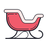 color hand drawn style sleigh icon