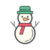 color hand drawn style schneemann icon