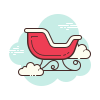 cloud style sleigh icon
