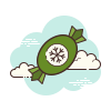 cloud style christmas candy icon