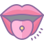 cute color style tongue piercing icon