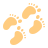 color style baby footprint icon