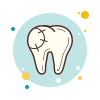 bubbles style dental filling icon