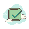 cloud style häkchen icon