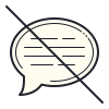 color hand drawn style no chat message icon