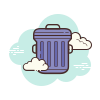 cloud style trash icon