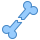 blue ui style gebrochener knochen icon