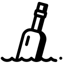 pastel glyph style grüne flaschenpost icon