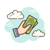 cloud style bar auf die hand icon