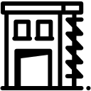 pastel glyph style fire station icon