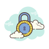 cloud style lock icon