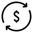 pastel glyph style exchange dollar icon