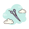 cloud style scorpion scissors icon