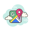 cloud style 구글지도 icon