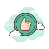cloud style thumbs up icon