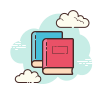 cloud style bücher icon