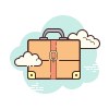 cloud style briefcase icon