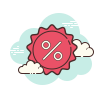 cloud style 할인 icon