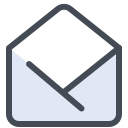 pastel color style open envelope icon