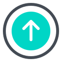 pastel color style arriba círculo icon