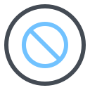 pastel color style reject icon