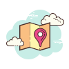 cloud style marqueur de plan icon
