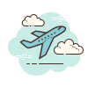 cloud style airplane take off icon