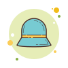 bubbles style panama hat icon