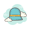 cloud style panama hat icon