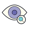 color hand drawn style ophthalmology icon