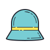 color hand drawn style panamahut icon
