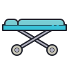 color hand drawn style hospital wheel bed icon