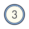 color hand drawn style cerclé 3 icon