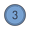 color hand drawn style circled 3 c icon