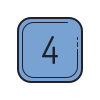 color hand drawn style number 4 icon