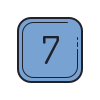 color hand drawn style 7 c icon