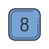 color hand drawn style 8 c icon