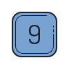color hand drawn style 9 c icon