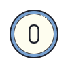 color hand drawn style circled 0 icon