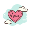 cloud style corazón con pulso icon