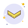 bubbles style chevron down icon